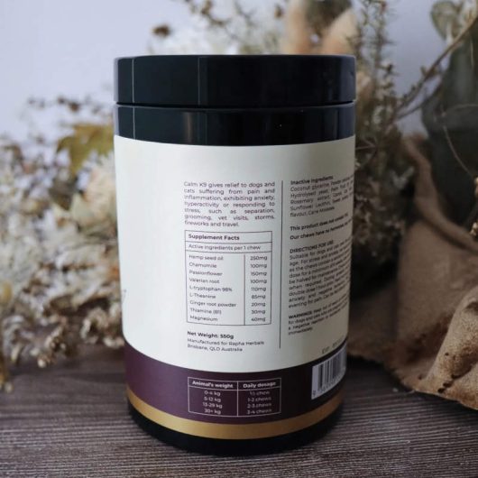 Calm K9 180pc Refill Jar side view 1